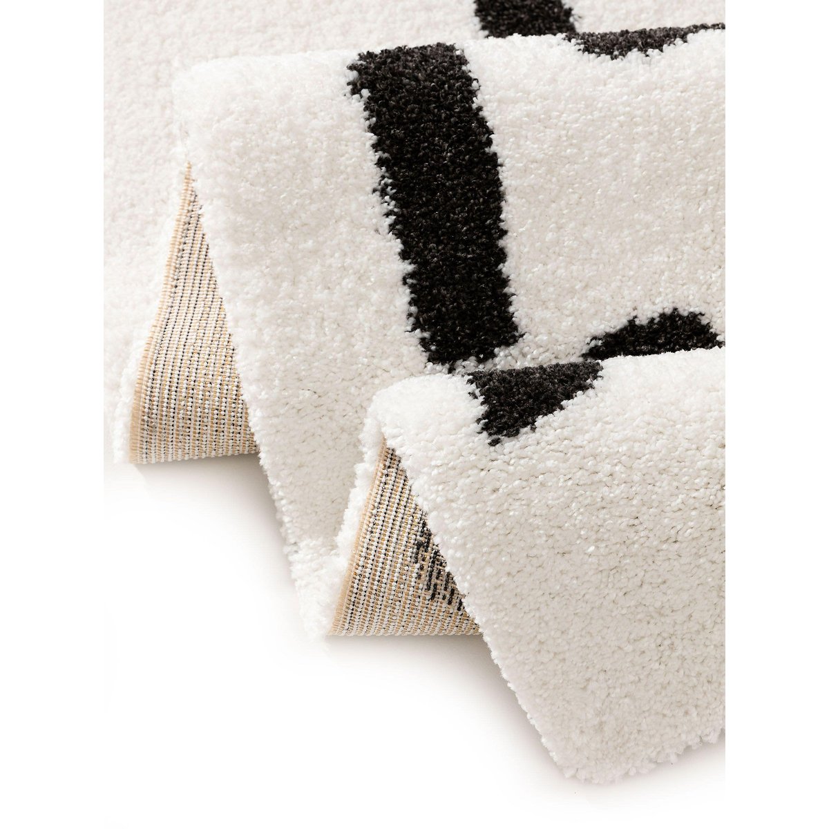 Tapis à poils longs LOUISE noir/blanc, BENUTA