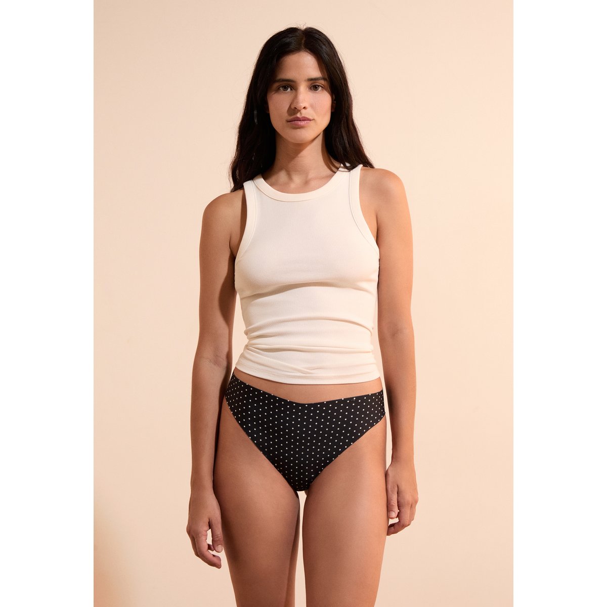 Tanga en microfibre sans couture à motifs CONFORT PRINT2 noir, ETAM