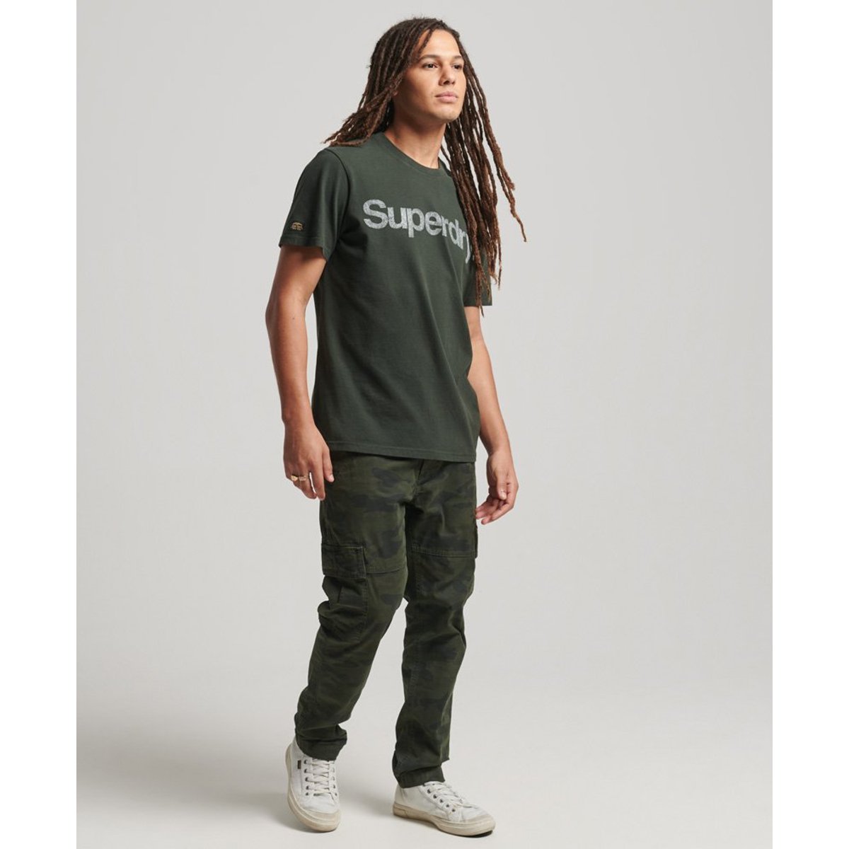T-shirt classique Vintage vert olive surplus, SUPERDRY