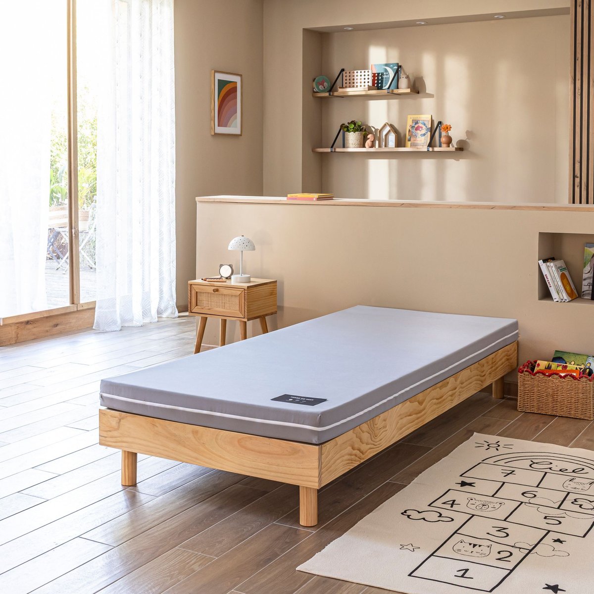 Matelas d'appoint enfant mousse Légèreté 2.0 blanc, TERRE DE NUIT