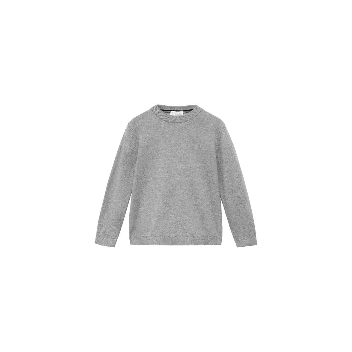 Pull-over maille détails côtelés gris chiné moyen, MANGO BABY