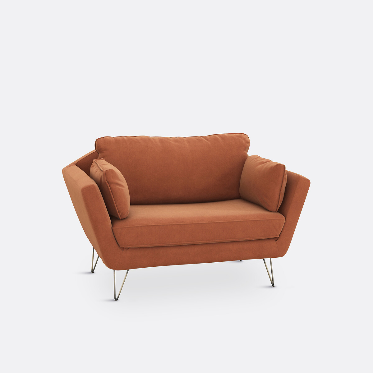 Fauteuil XL velours Topim tabac, LA REDOUTE INTERIEURS