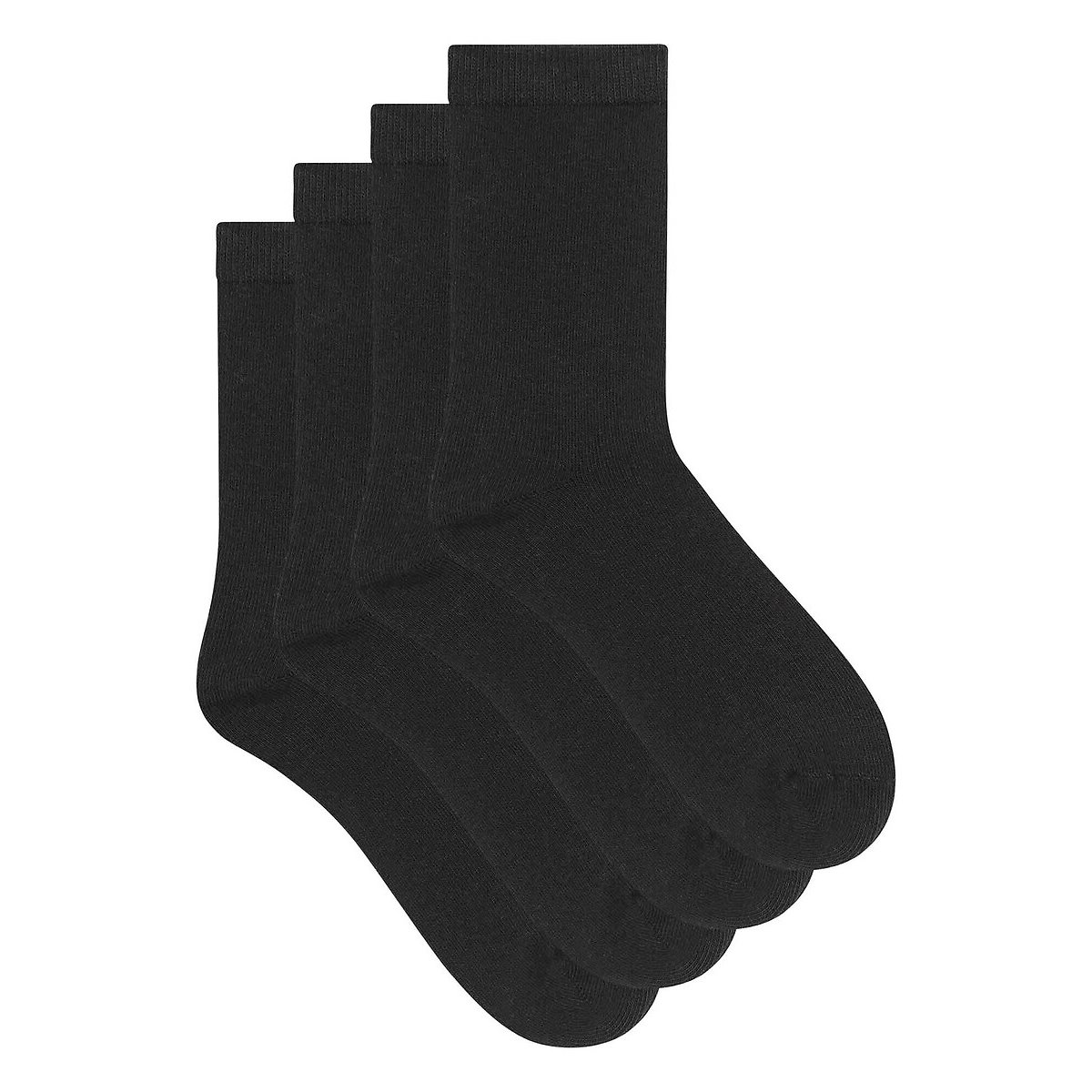Lot de 2 paires de chaussettes hautes, avec intérieur polaire noir, DIM