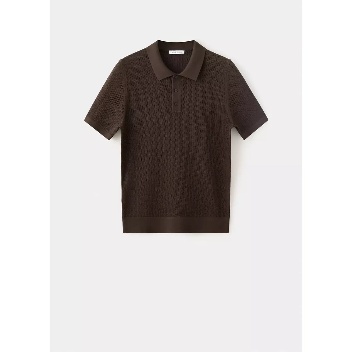 Polo 100 % coton maille structure chocolat, MANGO MAN