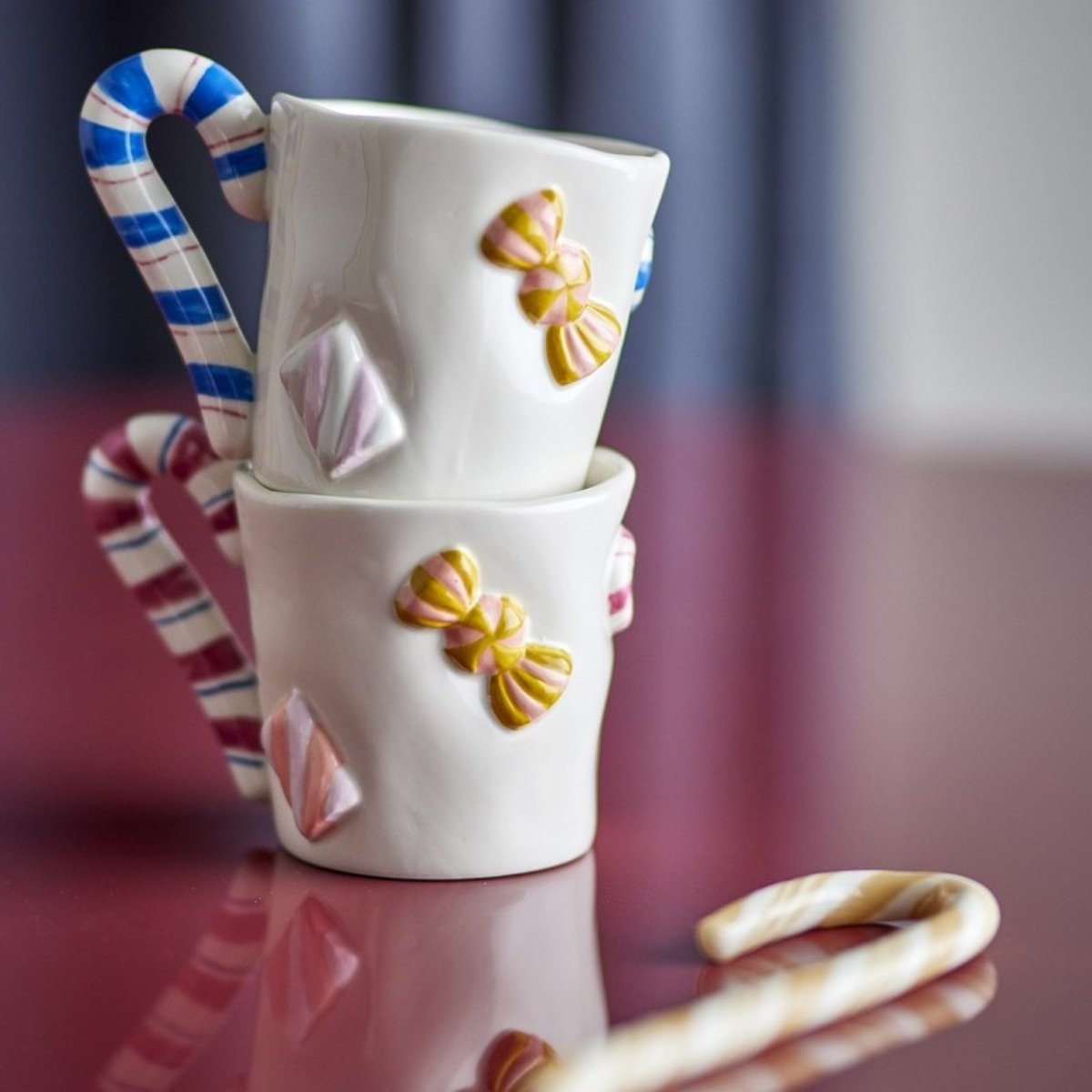 Tasse à café sucre d'orge CANDICE set de 2 multicolore, BLOOMINGVILLE