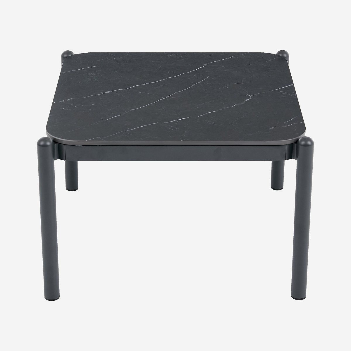 Table d'appoint de jardin en aluminium et céramique NAZARE gris anthracite, HABITAT