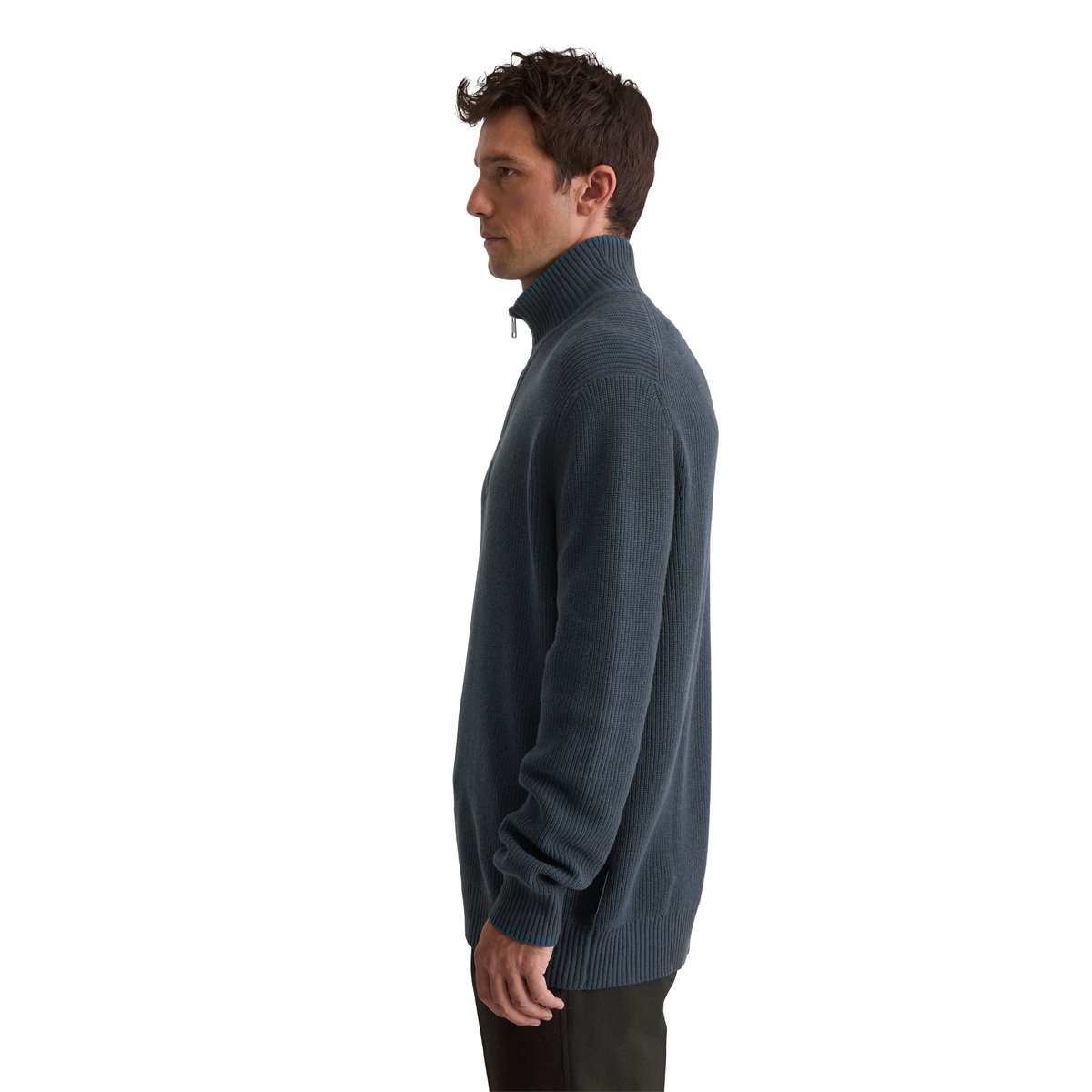Troyer régulier en doux mélange de coton et de laine vierge bleu foncé, MARC O'POLO