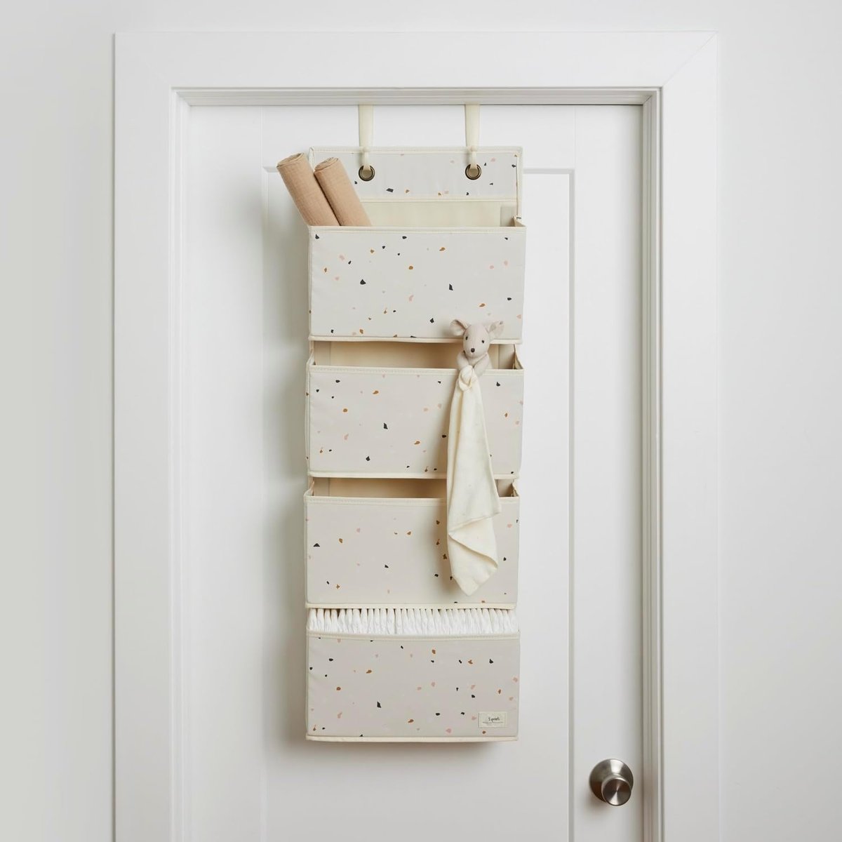 Rangement mural en tissu recyclé terrazzo crème, 3 SPROUTS
