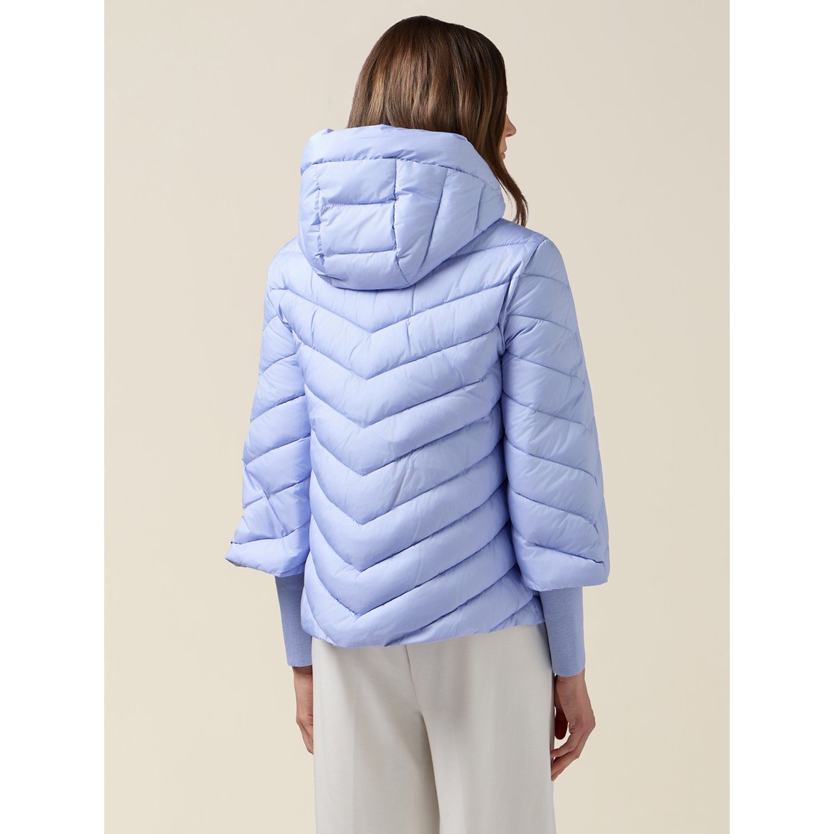Veste matelassée avec capuche et poignets light - blue, OLTRE