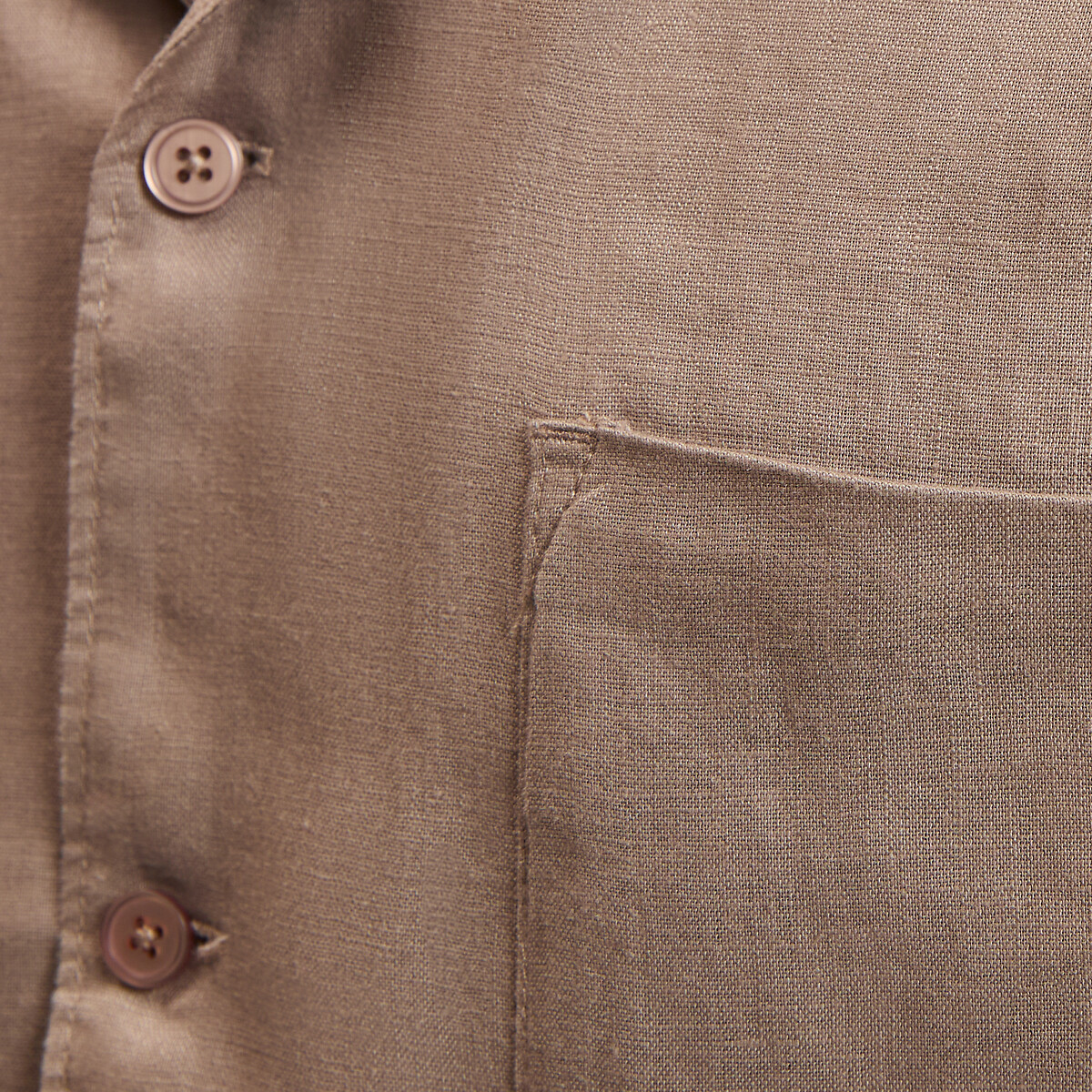 Chemisette droite en lin beige foncé, LA REDOUTE COLLECTIONS
