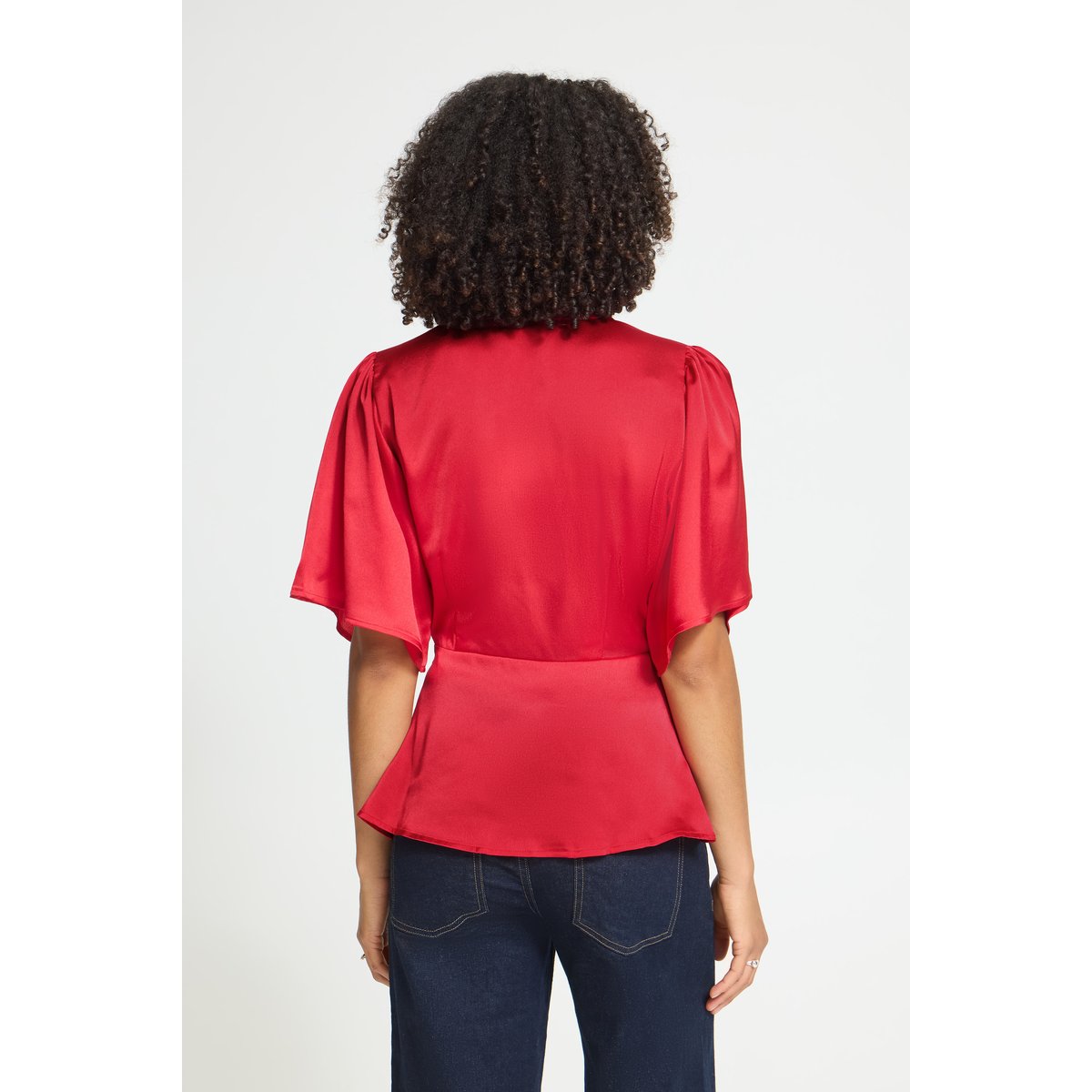 Blouse à manches courtes rouge salsa, ICHI
