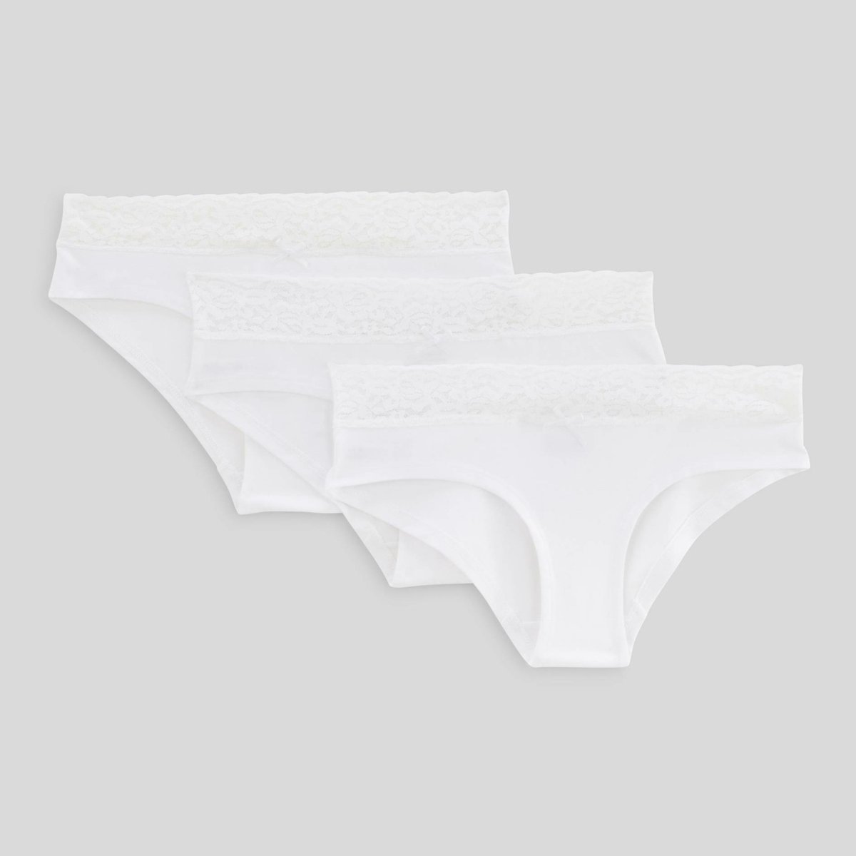 Lot de 3 shorties EVA en coton BIO GOTS blanc, MONOPRIX