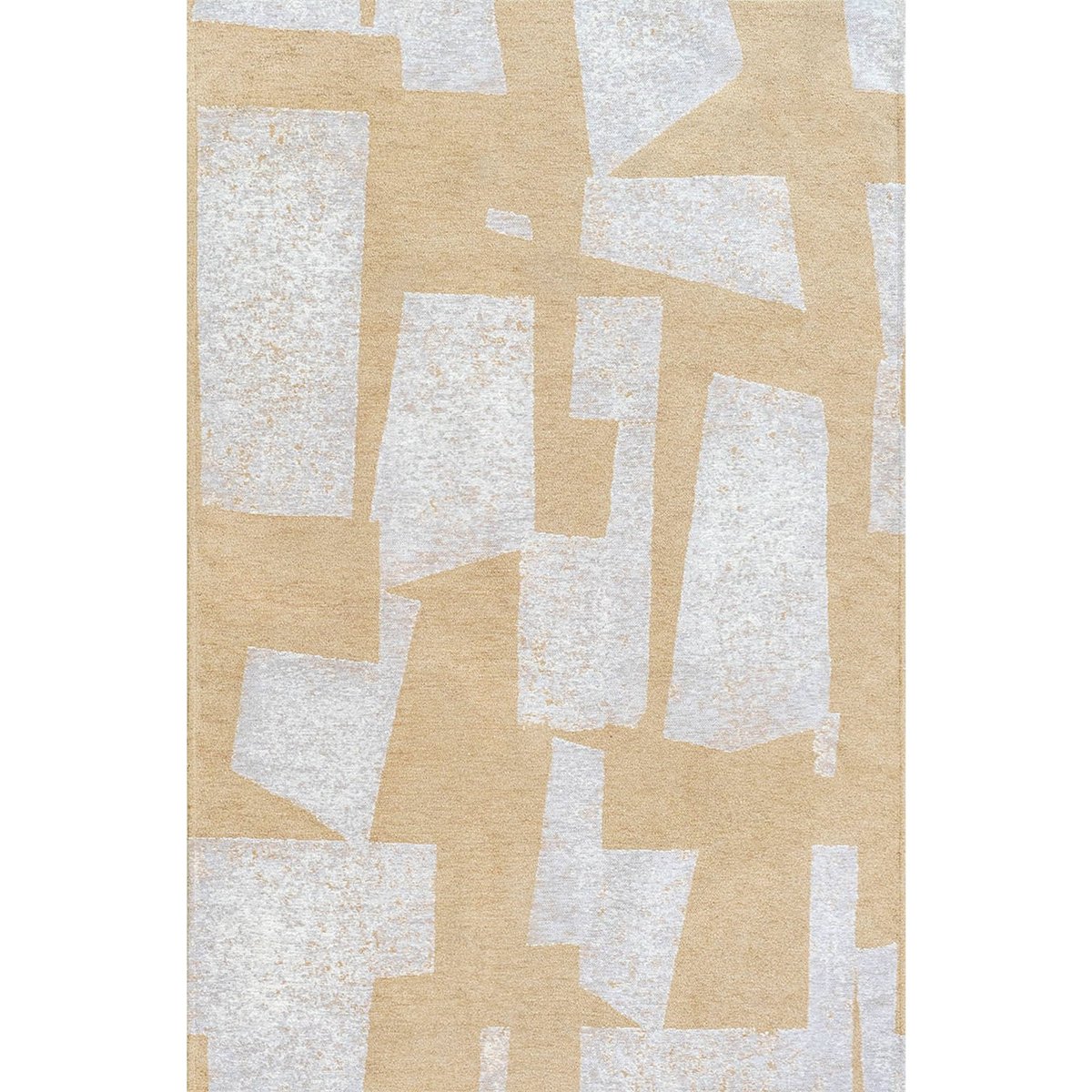 Tapis intérieur et extérieur jacquard, SKIP beige sable et crème nougat, RECOLLECTION