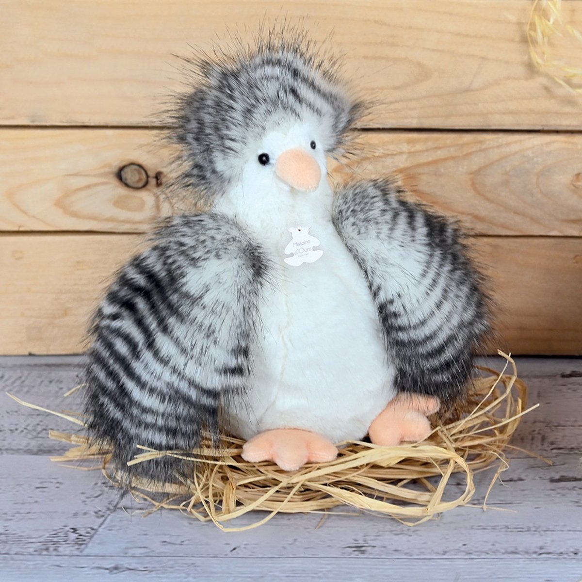 Peluche Poule Poulette 20 cm blanche, HISTOIRE D'OURS
