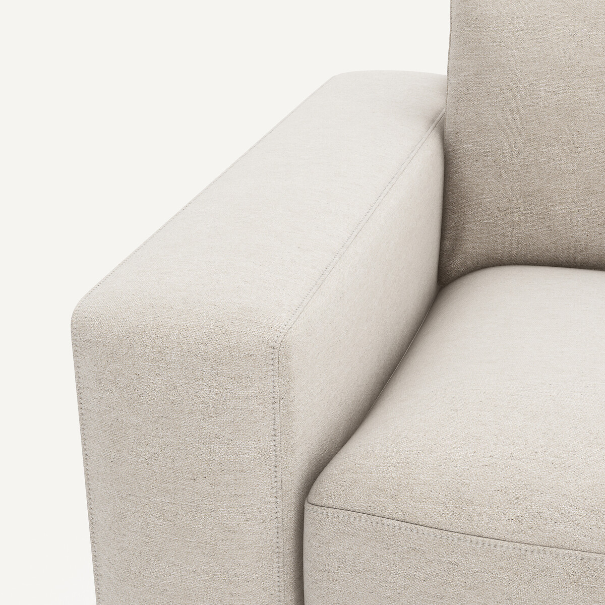Kompaktes 3-Sitzer-Sofa aus meliertem Canvas, SKANDER elfenbein, AM.PM
