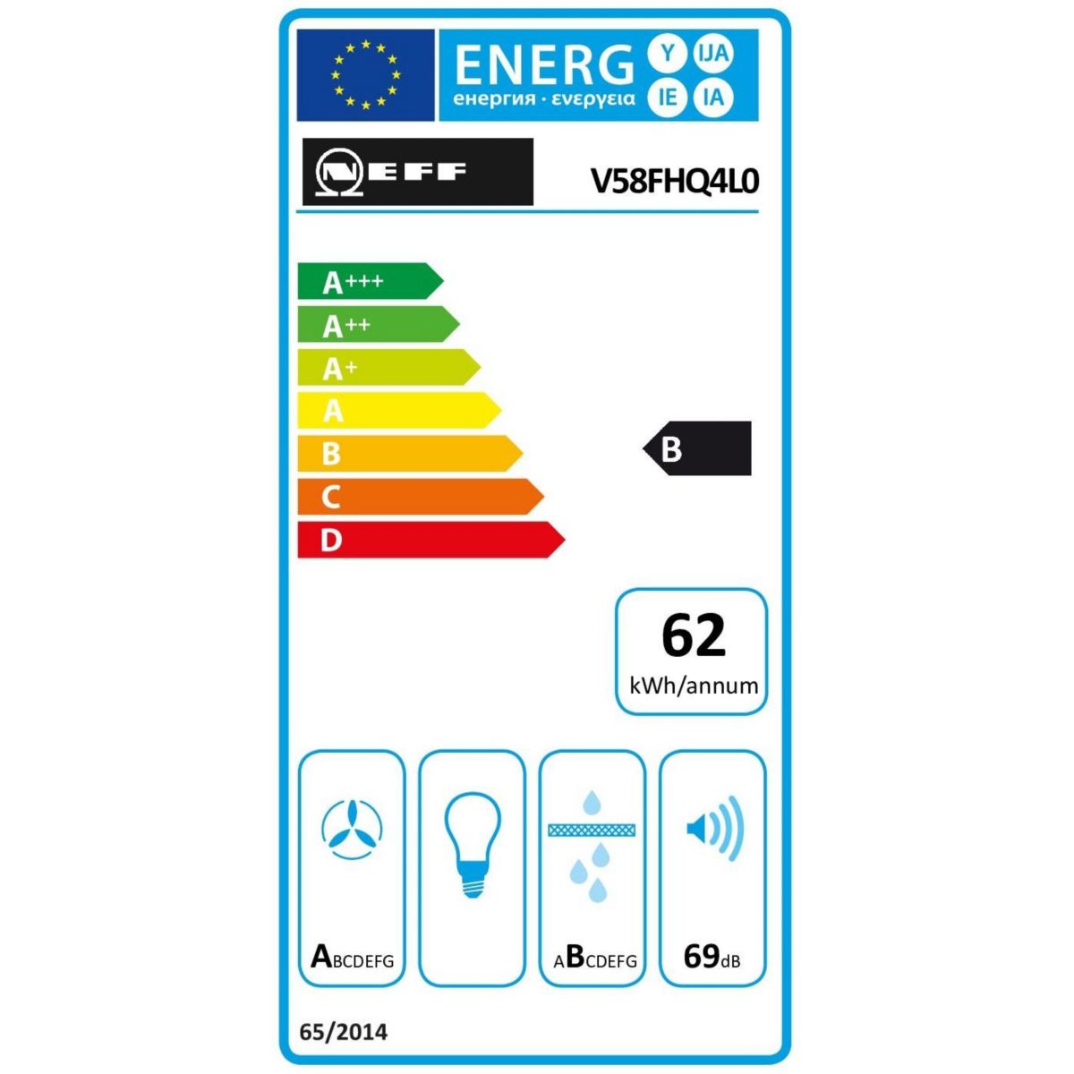Plaque induction aspirante V58FHQ4L0, N70, Twist Touch noir, NEFF