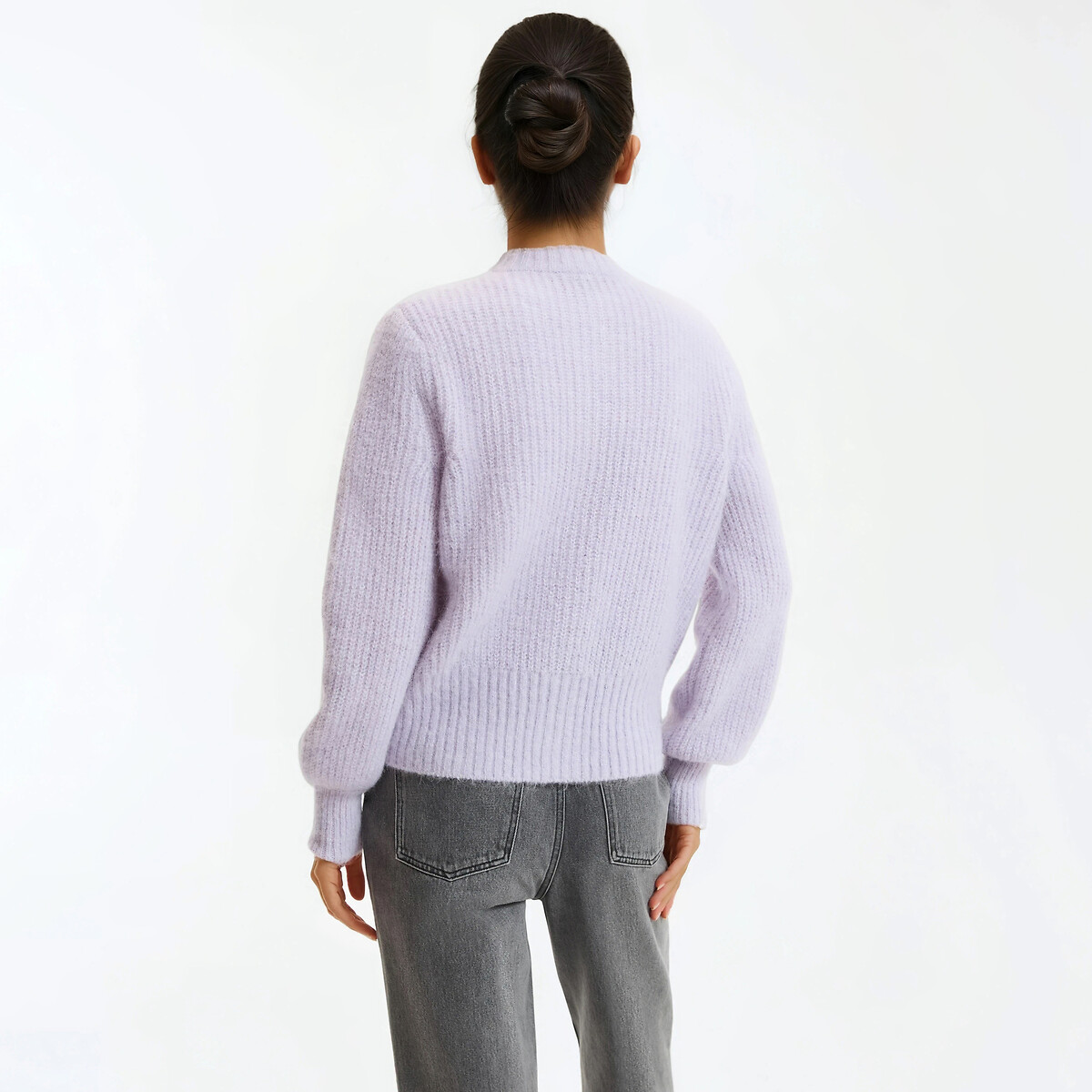 Cardigan alpaga mélangé, Signature AMBROISE violet parme, LA REDOUTE COLLECTIONS