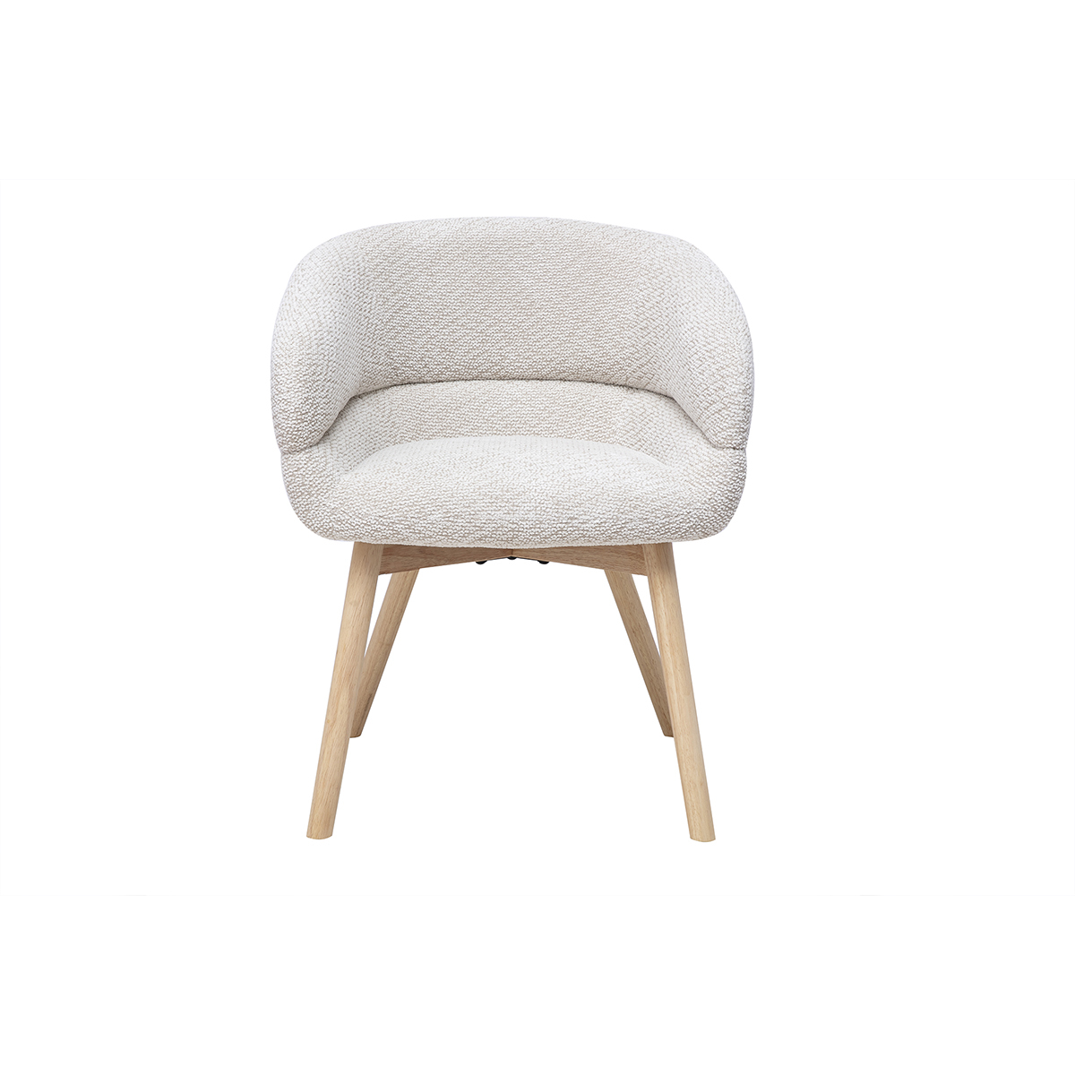 Chaises en tissu velours chenille beige et bois clair (lot de 2) TIGGY beige, MILIBOO