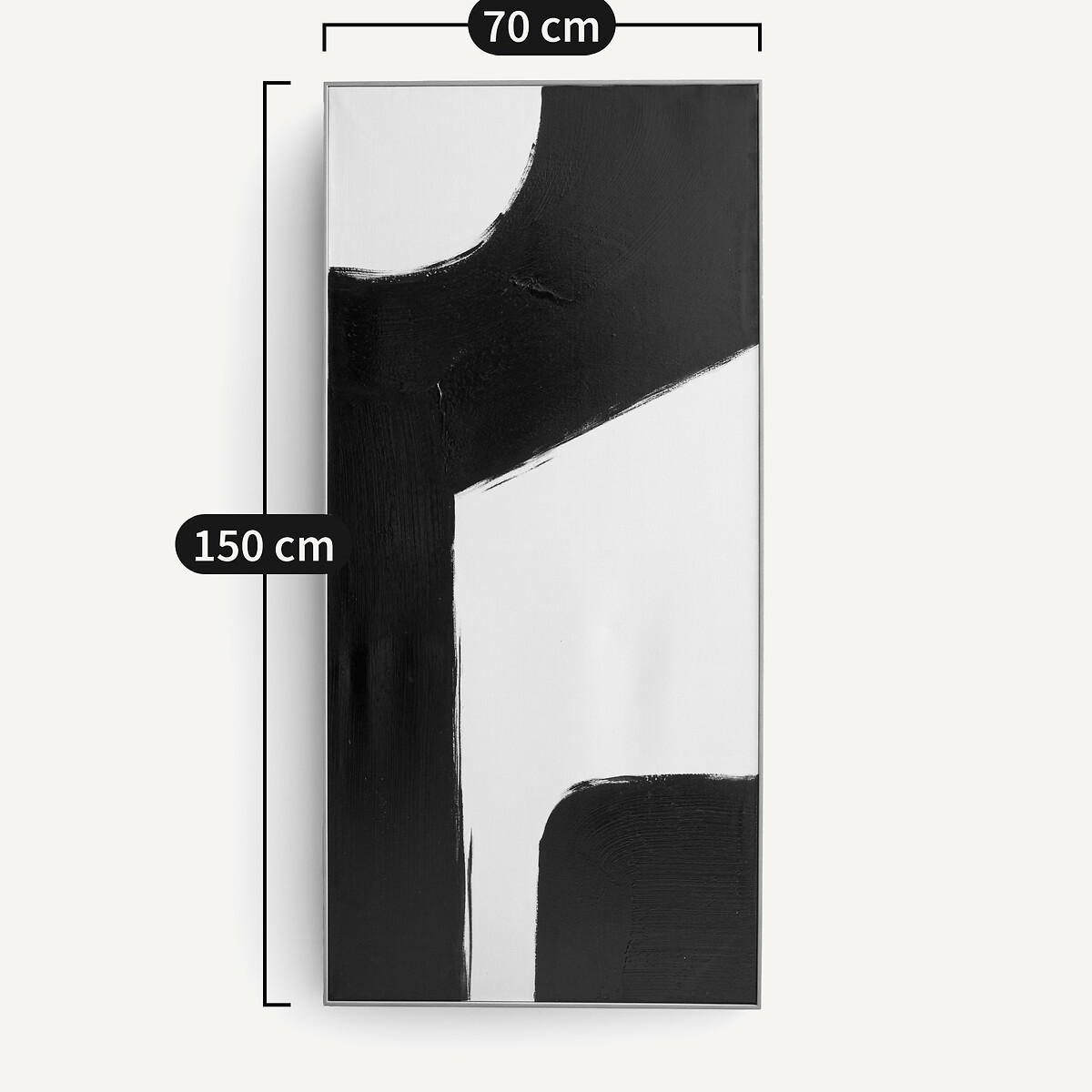 Lot de deux toiles peintes à la main, Dopio noir/blanc, AM.PM