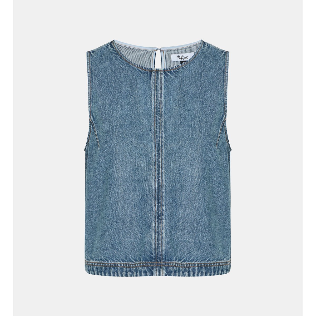 Top corfou sans manches bleu moyen, GALERIES LAFAYETTE