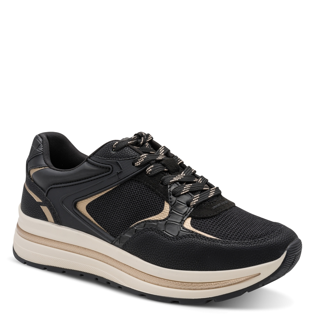 Basket à talon noir combiné, TAMARIS
