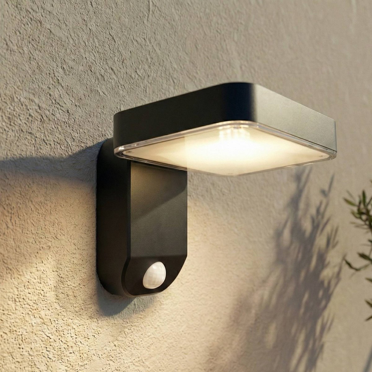 Applique extérieure moderneLED, Tarlson noir, transparent, PRIOS