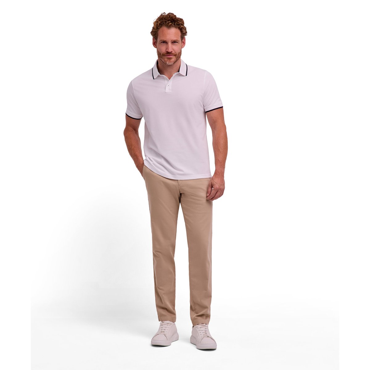 Polo shirt Smart Polo Easy Care blanc, FALKE