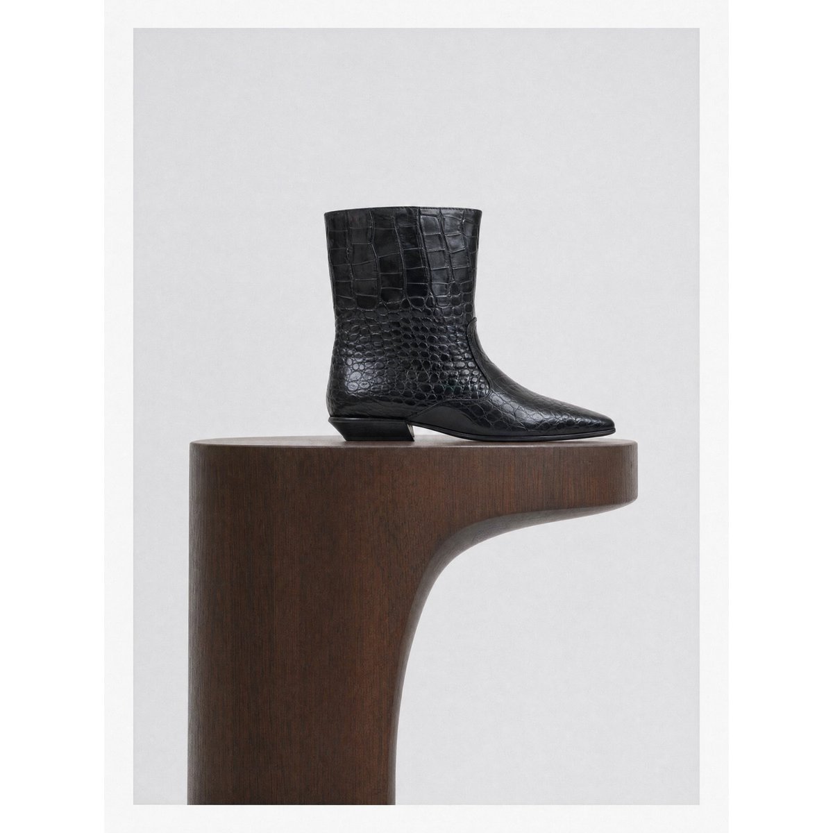 Bottines à petit talon façon croco TAMY noir, MI MAI