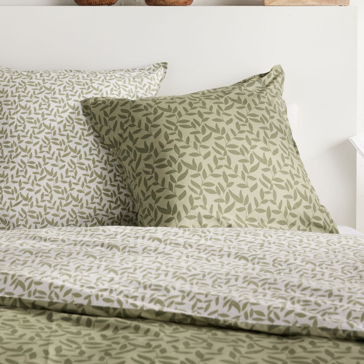 Parure de lit imprimé Floral coton SUNSHINE LOIS vert, TODAY
