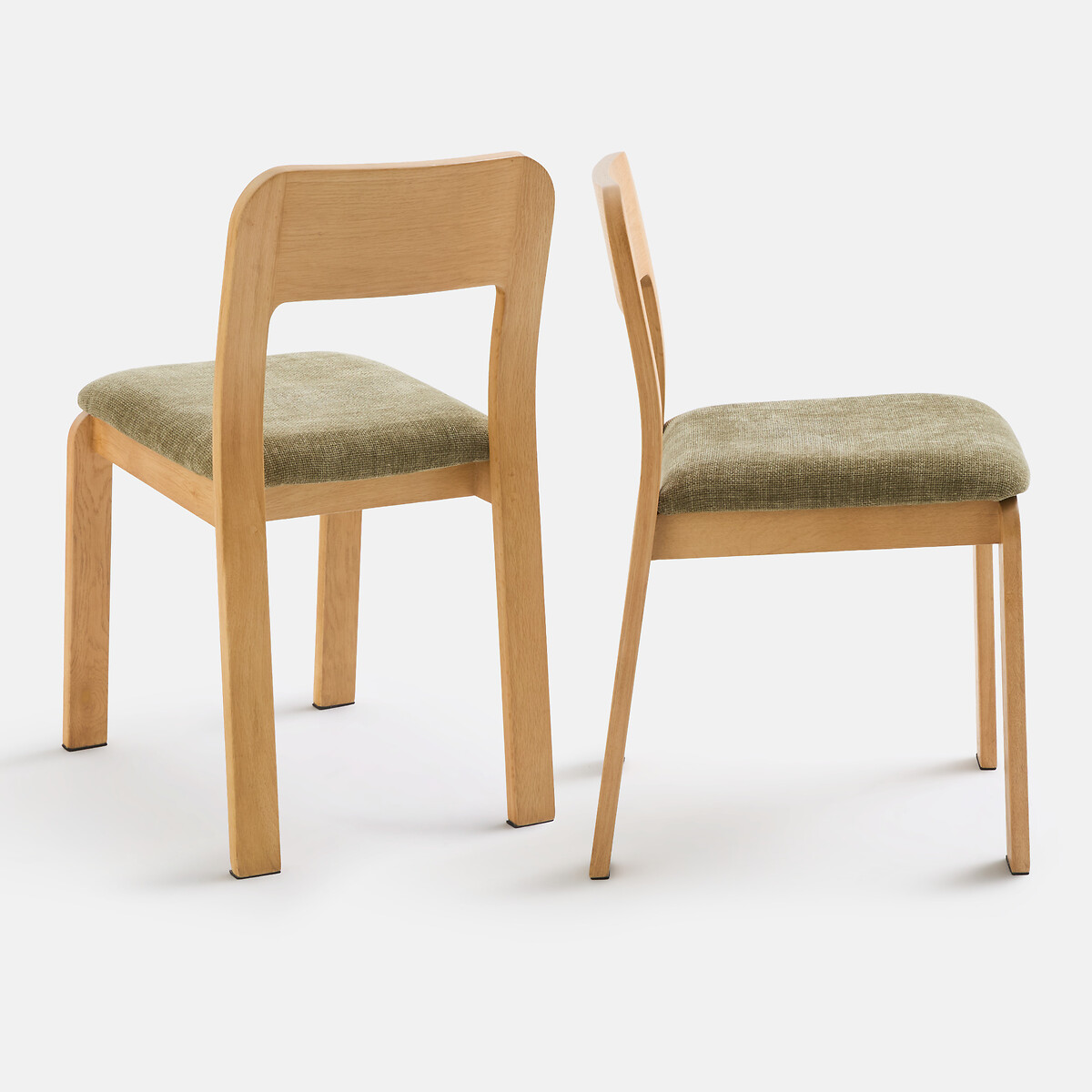 Set mit 2 gepolsterten Stühlen aus massiver Eiche Talet eiche/khaki, LA REDOUTE INTERIEURS