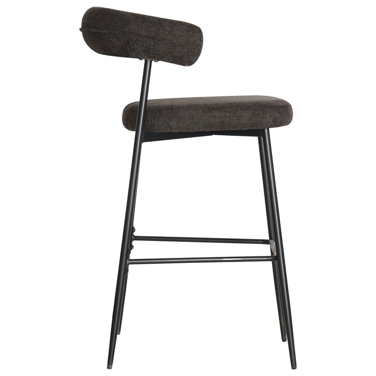 Tabourets de bar en tissu, lot de 2, Théa, THÉA noir, HAPPY GARDEN