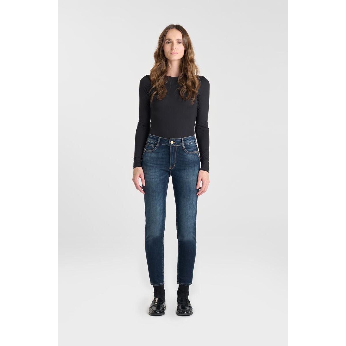 Jeans push-up slim taille haute PULP, 7/8ème blue, LE TEMPS DES CERISES