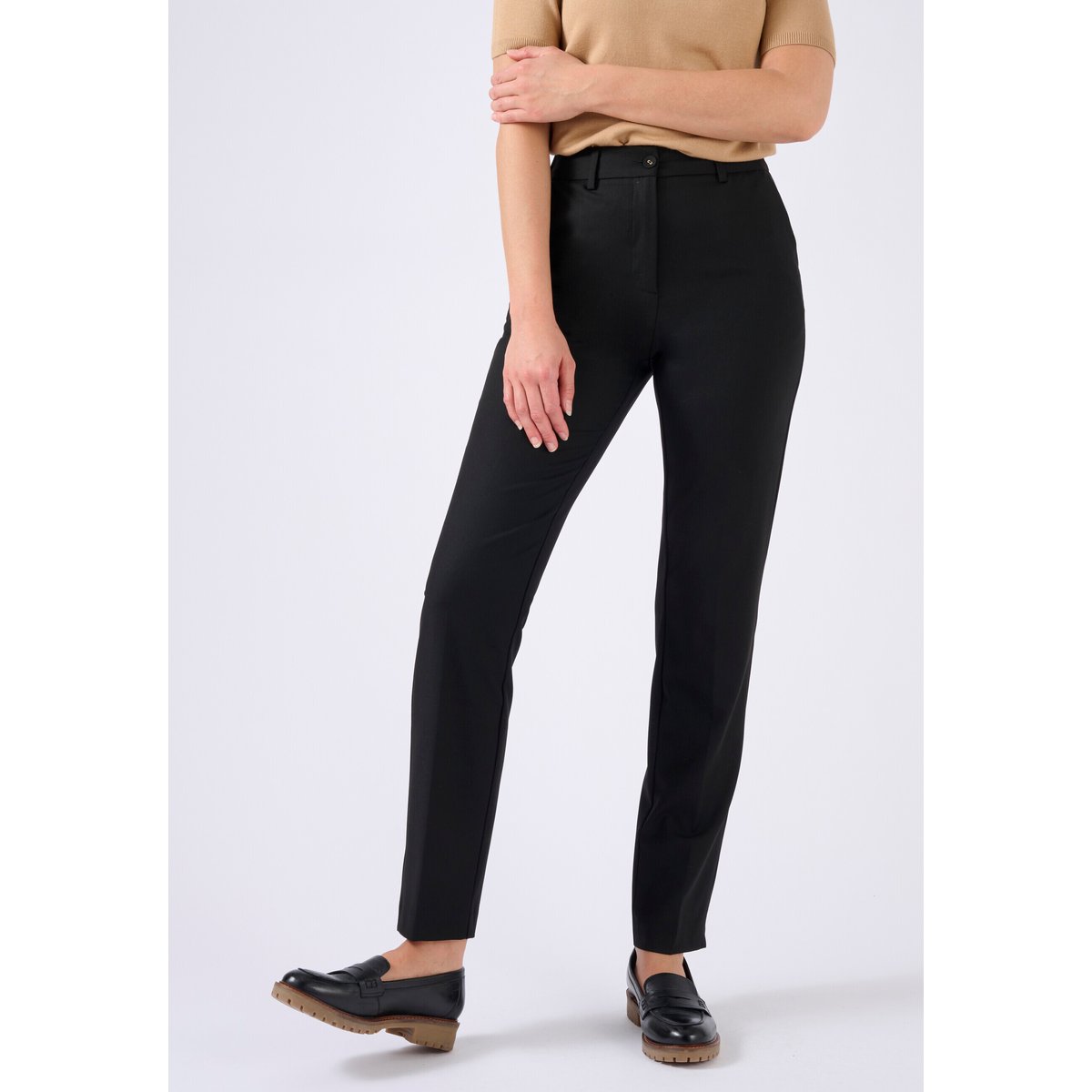 Pantalon cigarette mélange laine noir, DAMART