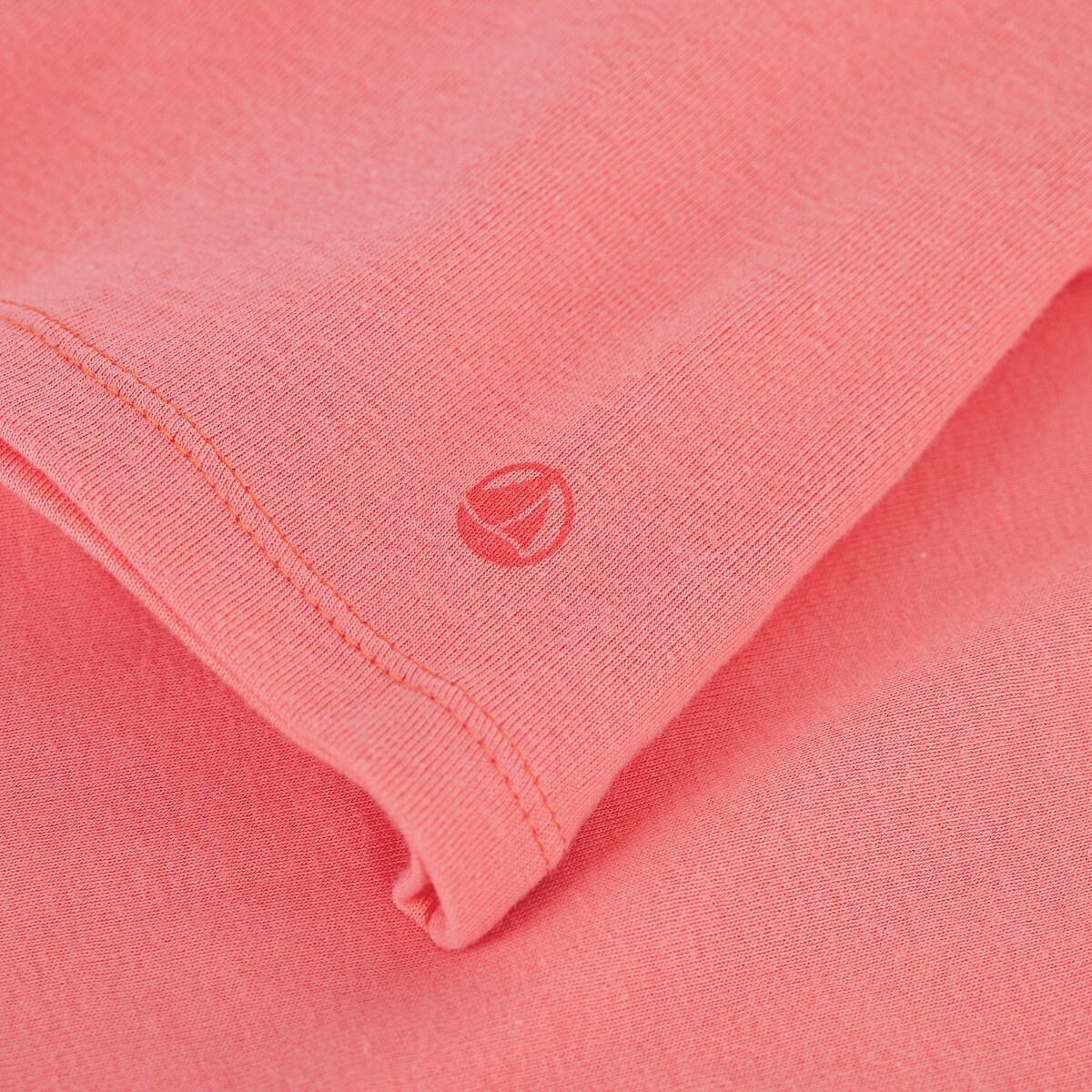 T-shirt scollo a v maniche corte rosa corallo, PETIT BATEAU