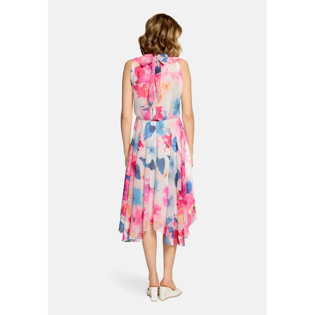 Robe en chiffon sans manches cream/pink, VERA MONT
