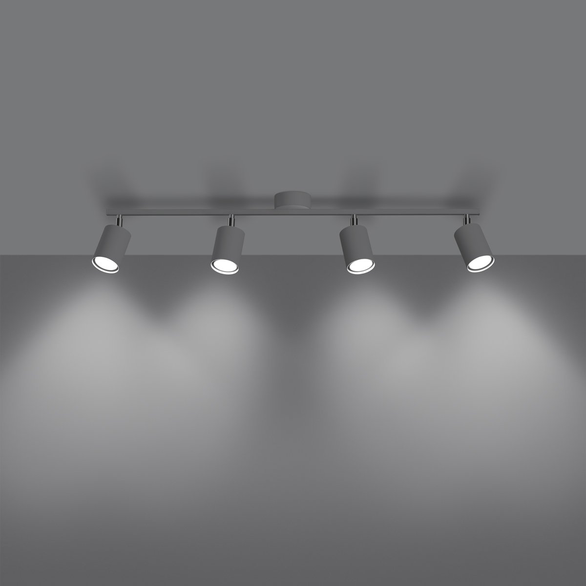 Plafonnier Acier Blanc GU10 4 Lemmi blanc, EDEN