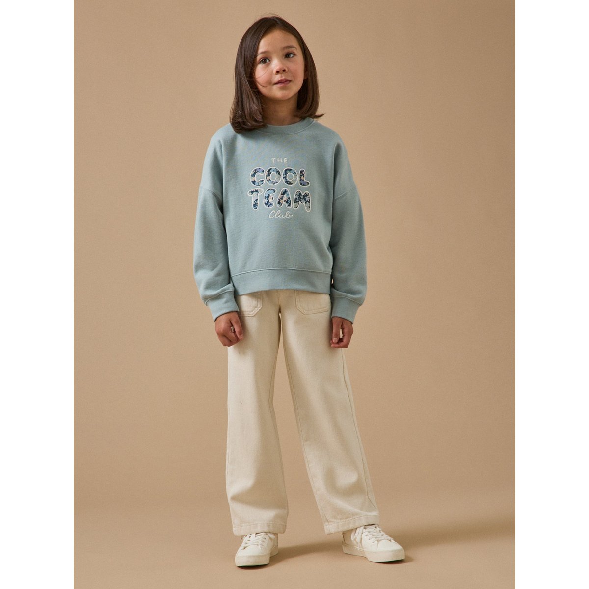 Sweat Cool Team  tissu Liberty - coton biologique gris chine, CYRILLUS