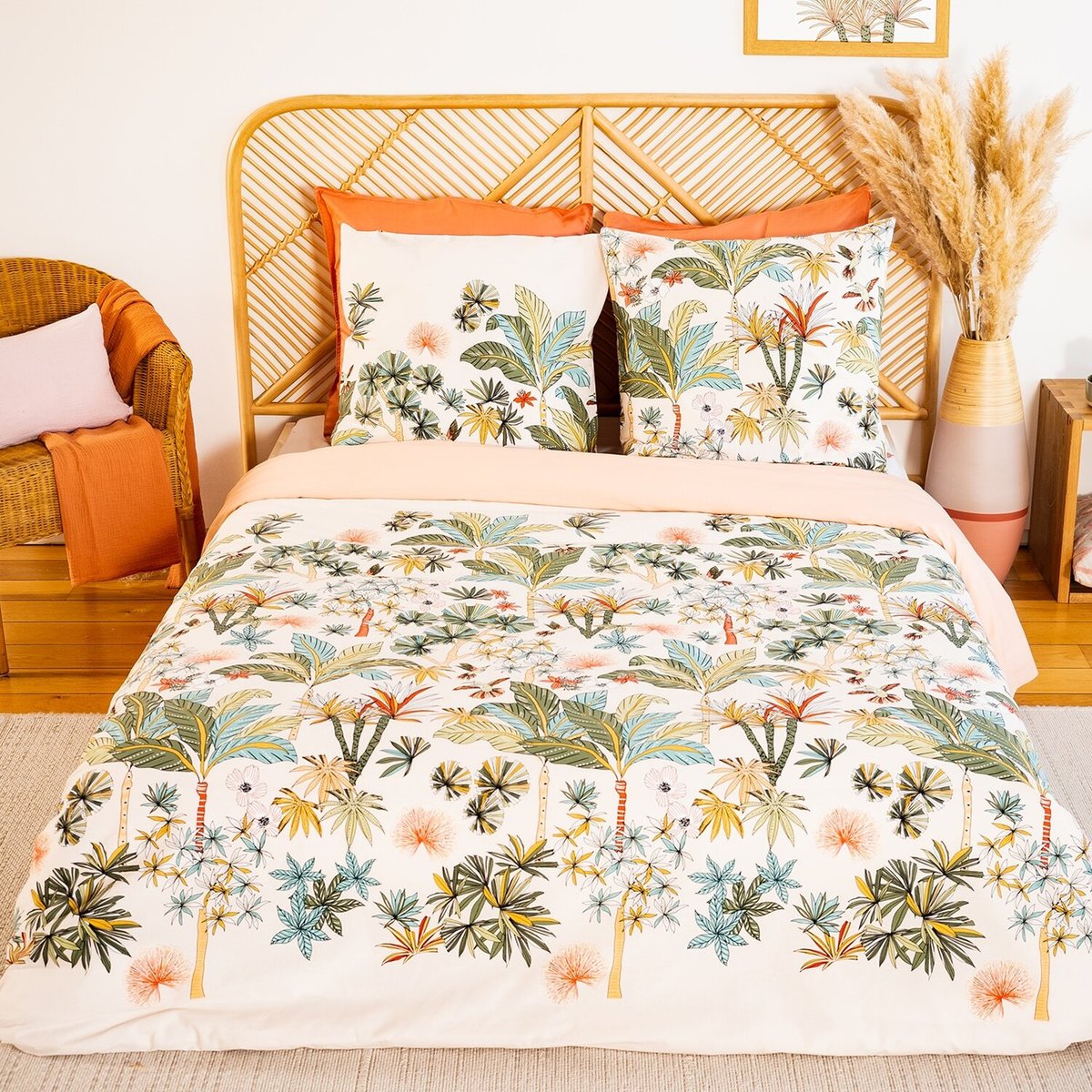 Parure housse de couette coton, Mentissa multicolore, C DESIGN HOME TEXTILE