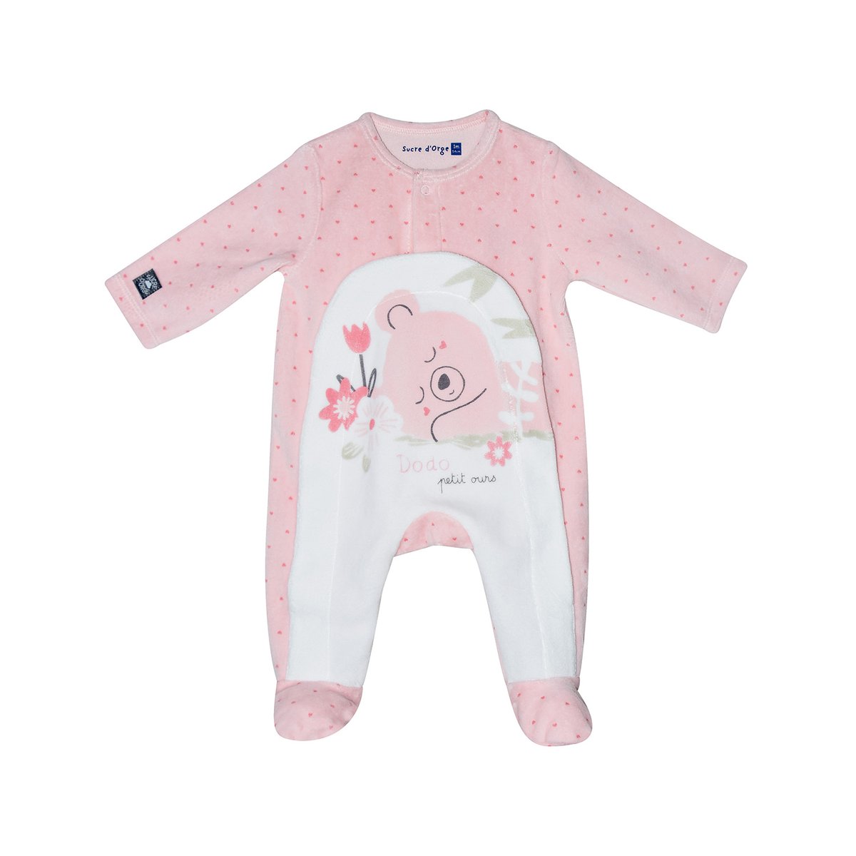 Dors bien ruby velours rase ouverture devant rose, SUCRE D'ORGE