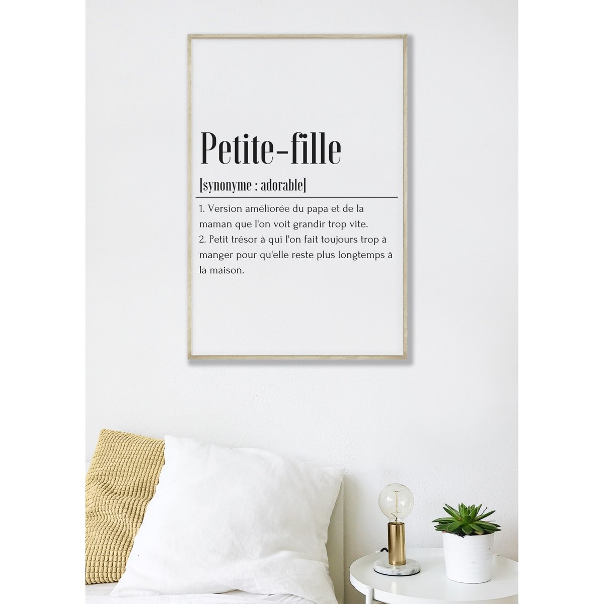 Affiche Définition Petite-fille blanc, L'AFFICHERIE