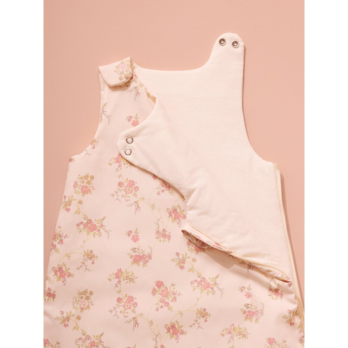 Gigoteuse en percale de coton TOG 3 imprimé fleurs rose, CYRILLUS