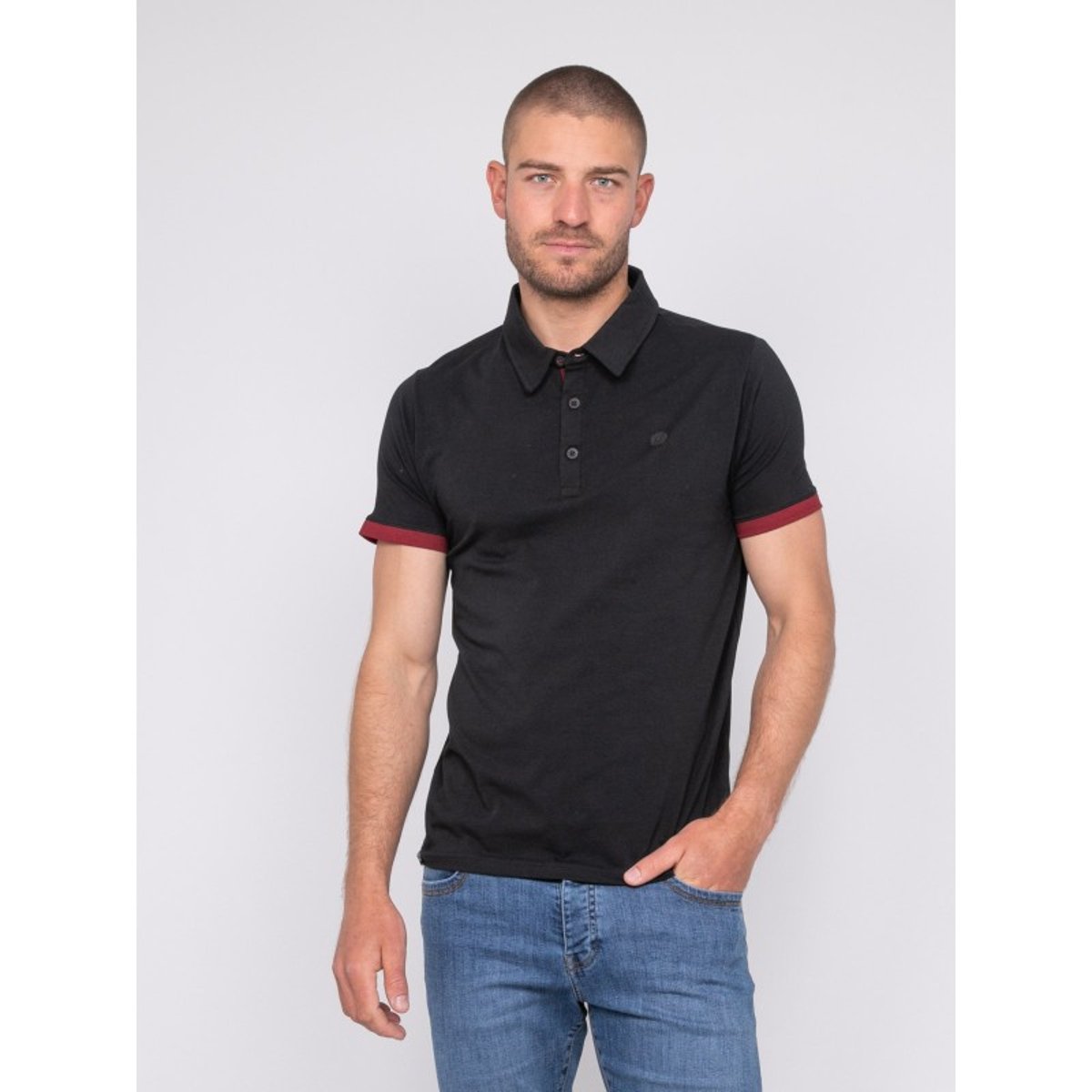 Polo Manches Courtes Coton Pastato noir, RITCHIE