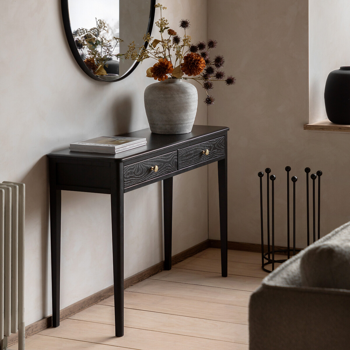 Amberly 2 Drawer Console Table black, SO'HOME