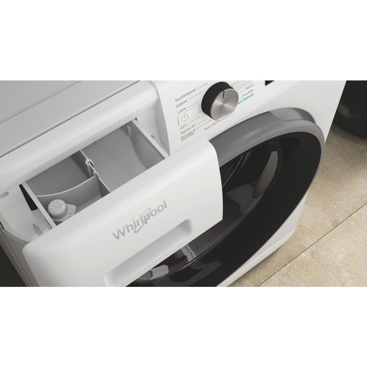Lave linge hublot FFBD10469BSVFR blanc, WHIRLPOOL