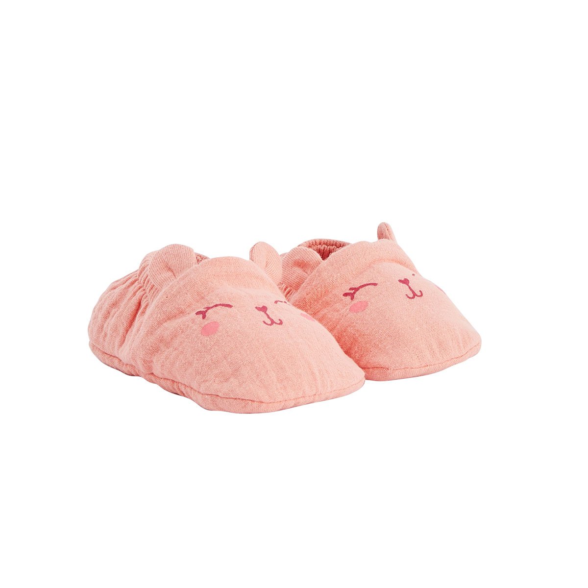 Chaussons bébé en gaze de coton Santa Giulia orange, PETIT BEGUIN