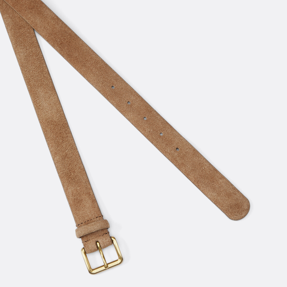 Ceinture en cuir suédé à boucle carrée camel, LA REDOUTE COLLECTIONS