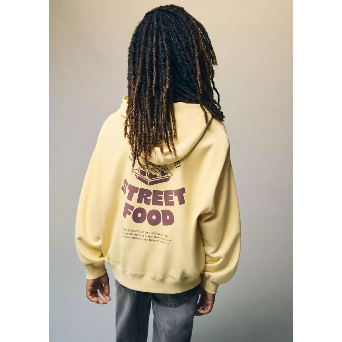 Sweat capuche balloon-fit jaune, MANGO KIDS