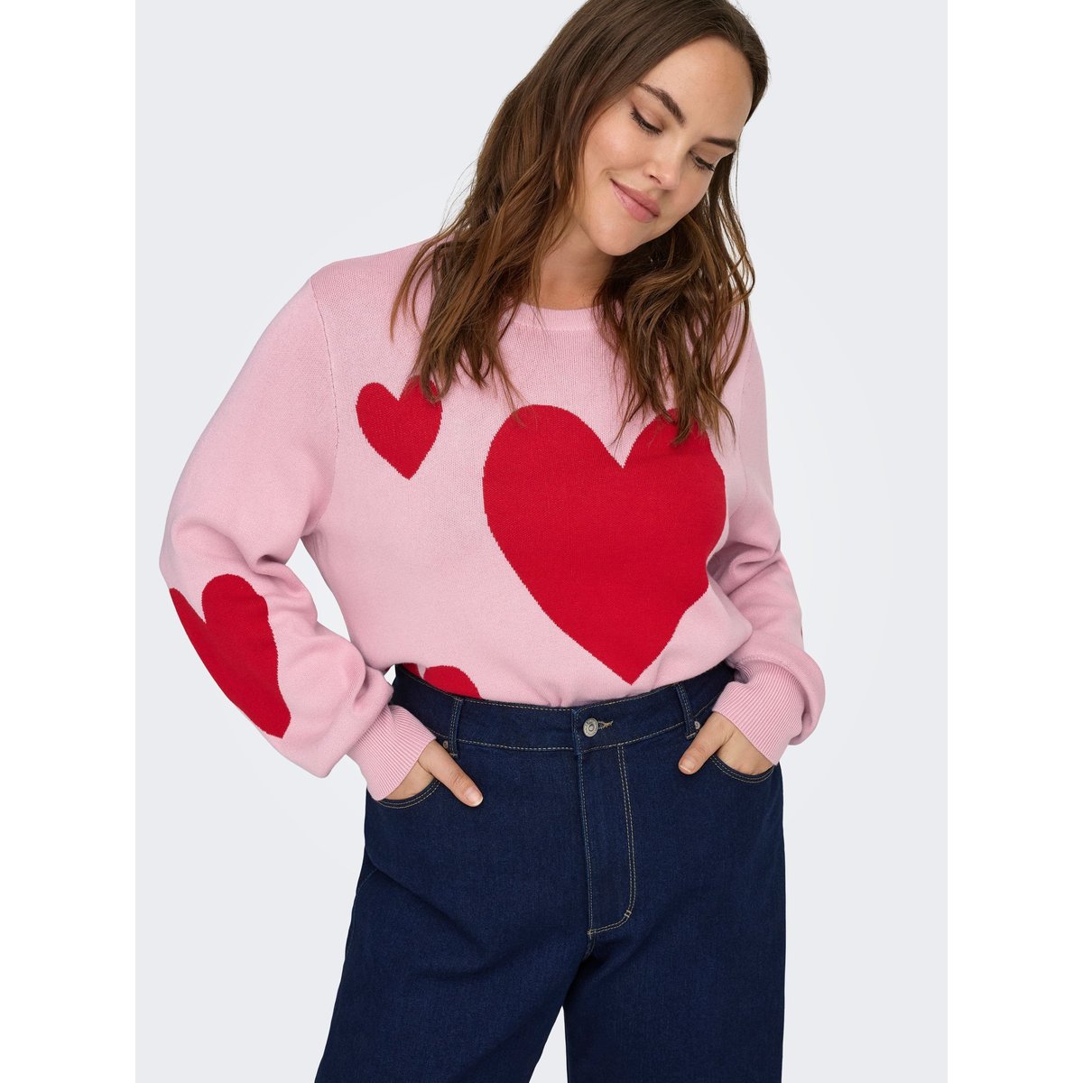 Pull En Maille rouge - romance rose, ONLY CARMAKOMA