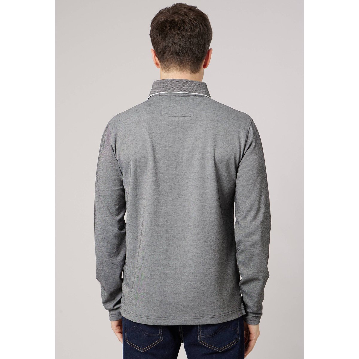 Polo regular homme avec col contrasté VELVORI noir, DEELUXE