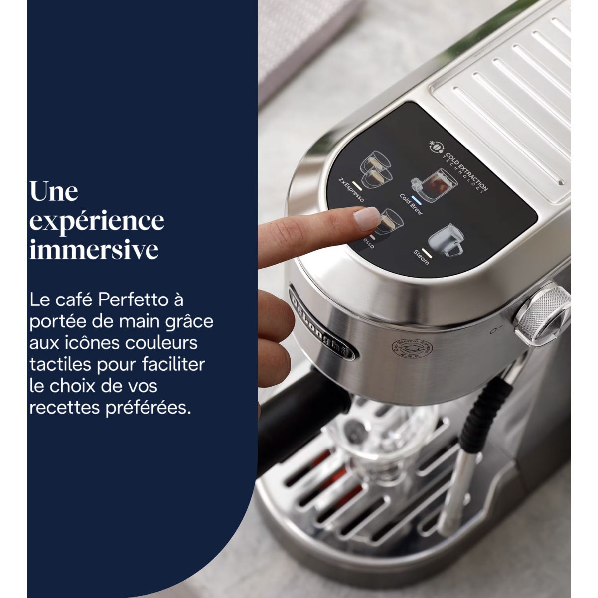 Machine à expresso EC890.M Dedica Duo Métal couleur unique, DELONGHI